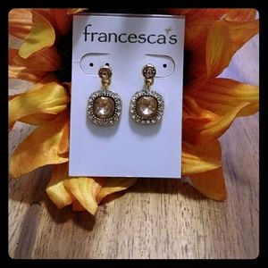 Pink and diamond earrings